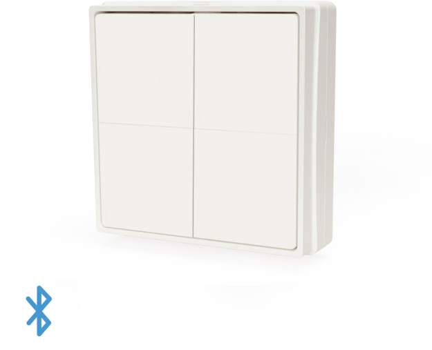 Shelly Group Išmanusis keturių mygtukų Bluetooth jungiklis Shelly BLU Wall Switch 4 (Stand alone)