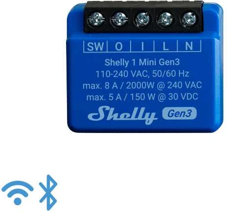 Shelly Group Wi-Fi valdoma išmanioji relė Shelly 1 Mini Gen3 x2