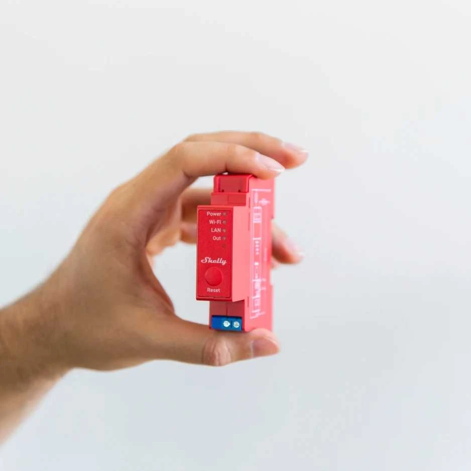 Shelly PRO 1PM išmanioji 1 kanalo relė valdoma Wifi LAN ar Bluetooth montuojama ant DIN bėgelio