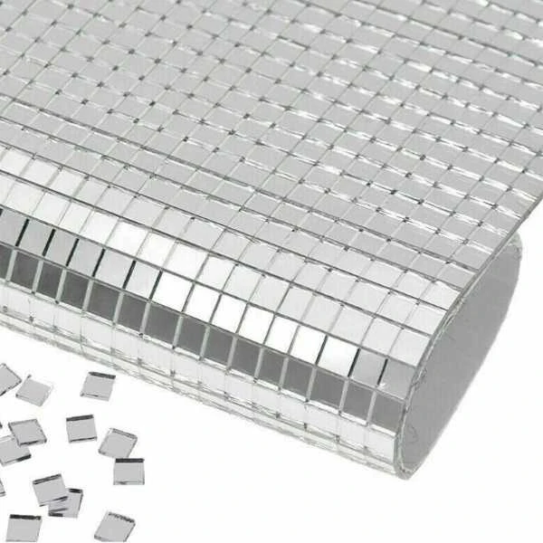 Oem Sidabrinė stiklo mozaika - 15x10cm 1mm mažas stiklas - 3D lipnus mozaikos lipdukas