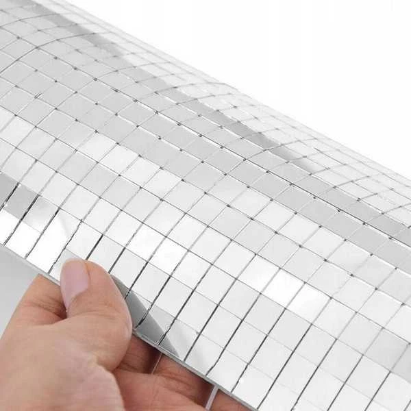 Oem Sidabrinė stiklo mozaika - 15x10cm 1mm mažas stiklas - 3D lipnus mozaikos lipdukas