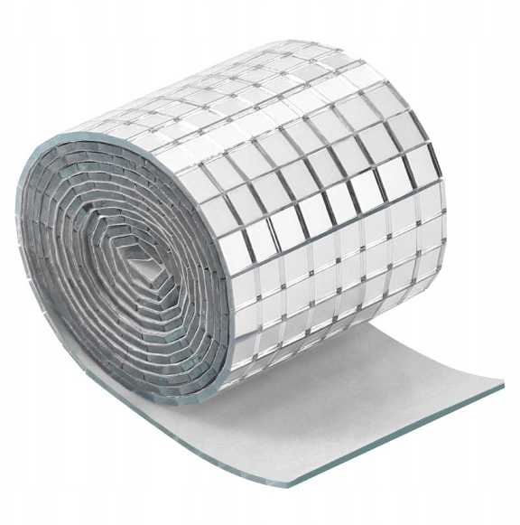 Oem Sidabrinė stiklo mozaika - ritinėlis 100x4cm 1mm - 3D lipnus mozaikos lipdukas