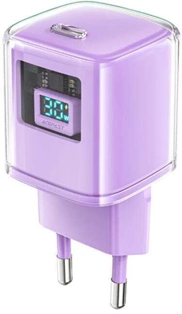 Sieninis įkroviklis Acefast A53 Sparkling serija PD 30W GaN (violetinė)