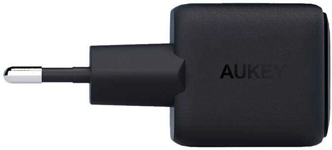 Sieninis įkroviklis Aukey PA-B1L.USB-C, 30W (juodas)