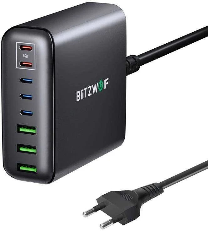 Sieninis įkroviklis Blitzwolf BW-S26 250W (juodas)