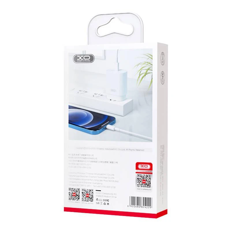Sieninis įkroviklis XO L91EU USB-C 25W - Baltas