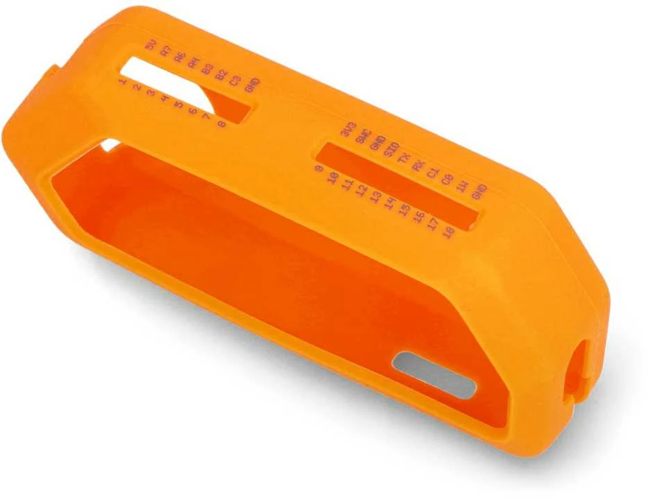 Flipper Zero oranžinis dėklas su kaiščių žymėjimu