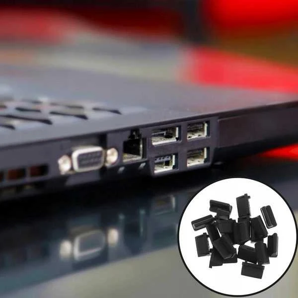 Oem Silikoninis USB tinklo prievado dangtelis - juodas - tinklo prievado dangtelis