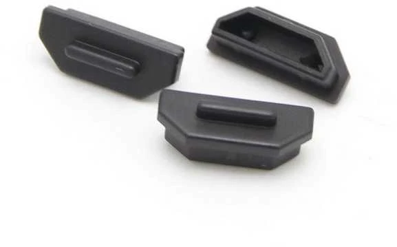 Juodi silikoniniai HDMI jungčių dangteliai