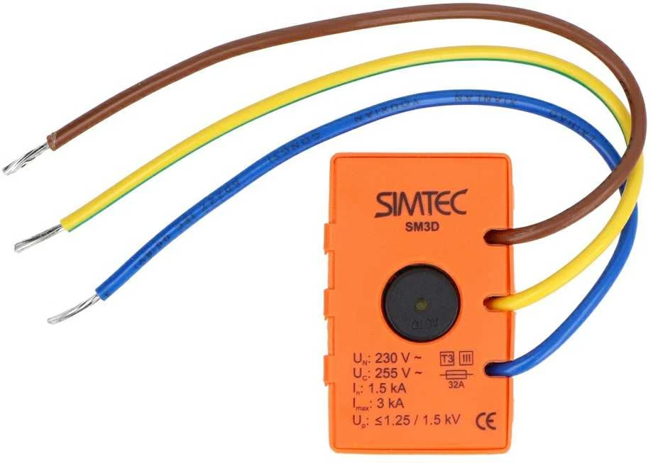 SIMTEC SM3D viršįtampio ribotuvas su prijungimo laidais