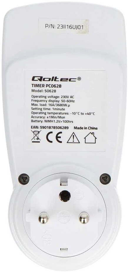 QOLTEC 50628 elektroninis laikmatis PC0628 su LCD