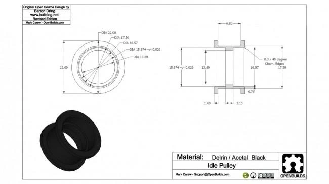 Grąžtas Oem Skriemulio įtempimo rinkinys su 625 2RS guoliais