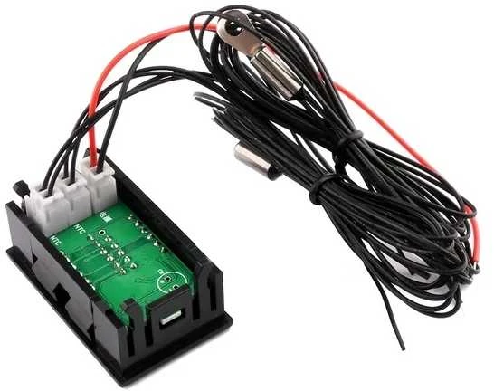 Oem Skydinis termometras su zondu – DC 4-28V – 55 ~ + 120°C – Du kanalai – Raudona/Žalia