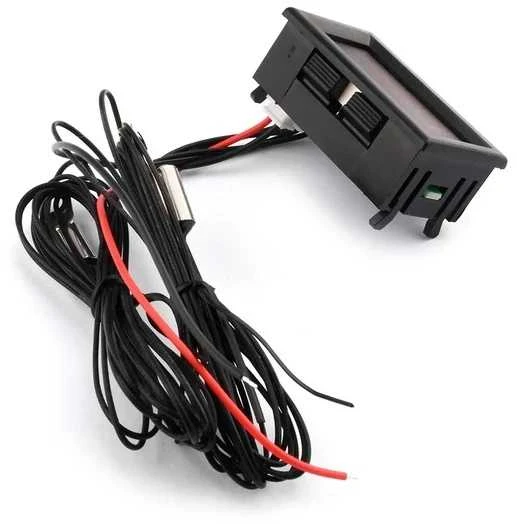 Oem Skydinis termometras su zondu – DC 4-28V – 55 ~ + 120°C – Du kanalai – Raudona/Žalia