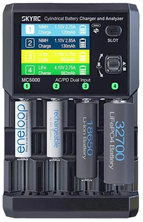 Baterijų Įkroviklis Ir Analizatorius - SkyRC MC5000 USB-C 4 Lizdų 5 A/2 A