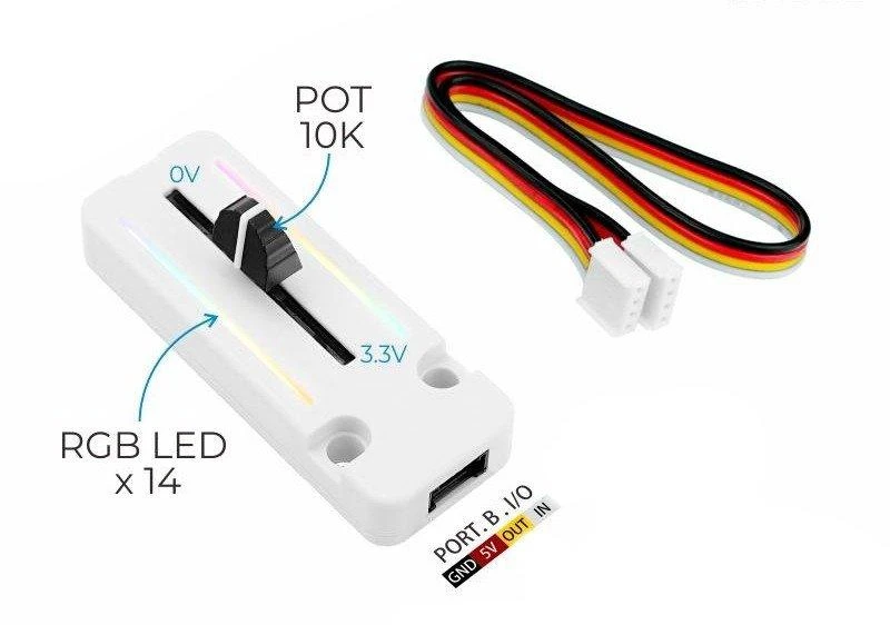 M5Stack potenciometras su 14 RGB diodų