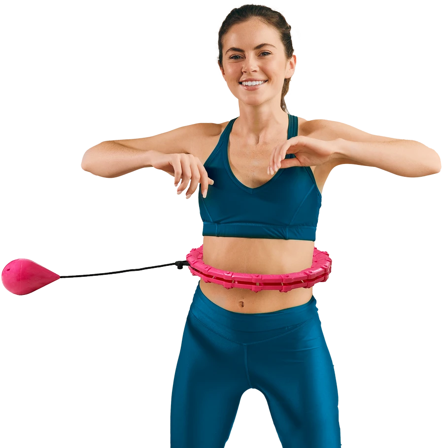 Smart Hula Hop liekninamasis ratas su smeigėmis ir apkrova, 50 cm, rožinė, REBEL ACTIVE