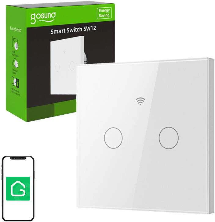 Smart Touch WiFi šviesos jungiklis Gosund SLS2 (pasirenkamas N, dvigubas)