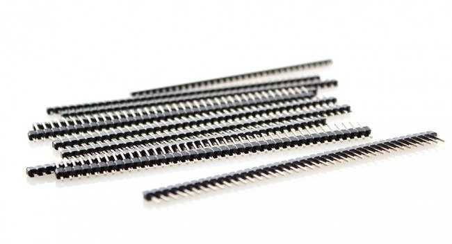 Oem Smeigtukų juostelė 2.54 mm - 40 kontaktų - 10 vnt, - Auksinis kaištis elektroninėms sistemoms