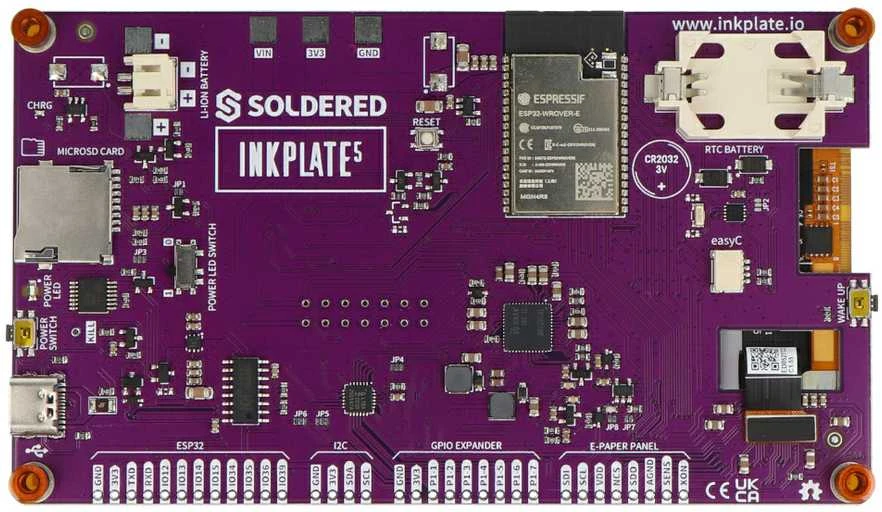 Soldered 5 rašalo plokštelė – 5.2 colio 960 x 540 pikselių el, popieriaus ekranas – ESP32 – Suderinamas su Arduino – Lituotas 333255