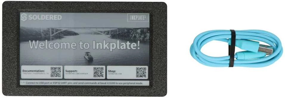 Soldered 5 rašalo plokštelė su korpusu ir baterija – 5.2 colio 960x540 pikselių elektroninio popieriaus ekranas – ESP32 – Suderinamas su Arduino – Lituotas 333258