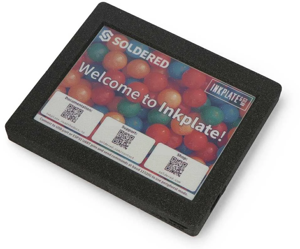 Soldered Inkplate 6COLOR su korpusu – 5.85 colių 600 x 448 pikselių elektroninio popieriaus ekranas – ESP32 – skirtas Arduino – Lituotas 333239