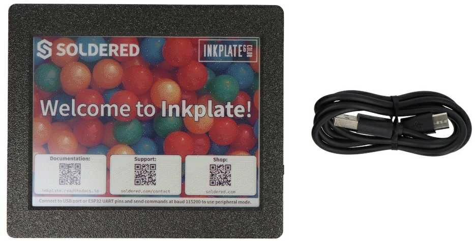 Soldered Inkplate 6COLOR su korpusu – 5.85 colių 600 x 448 pikselių elektroninio popieriaus ekranas – ESP32 – skirtas Arduino – Lituotas 333239