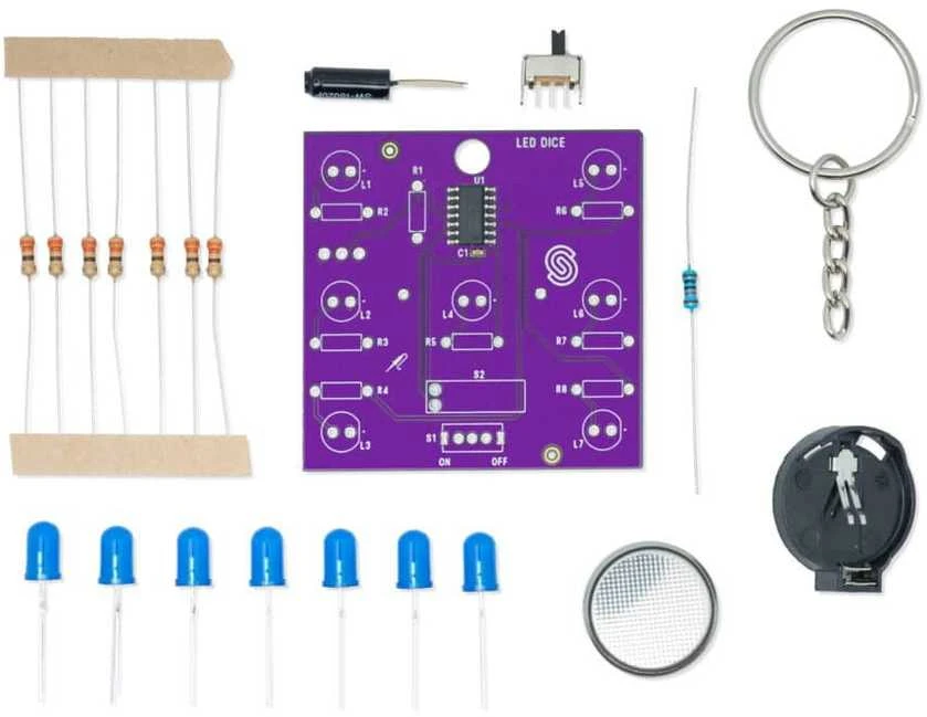 Soldered LED kauliukai - edukacinis litavimo rinkinys - Attiny404 - lituotas 333140
