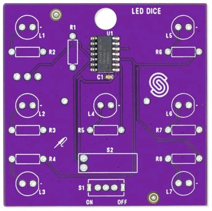 Soldered LED kauliukai - edukacinis litavimo rinkinys - Attiny404 - lituotas 333140