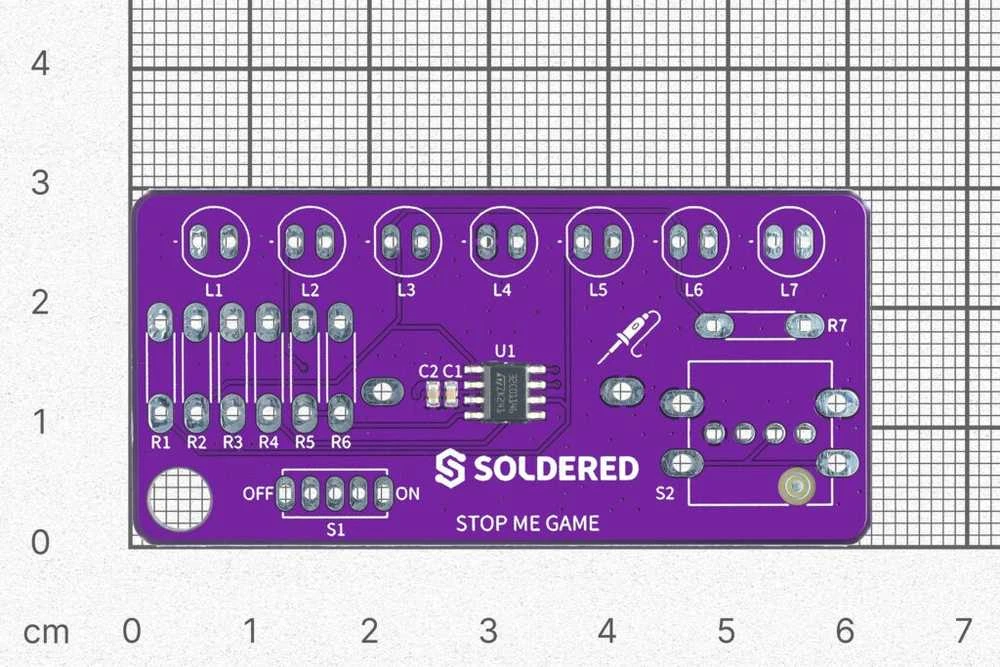 Soldered Žaidimas Stop Me – edukacinis litavimo rinkinys – Attiny404 – Lituotas 333138