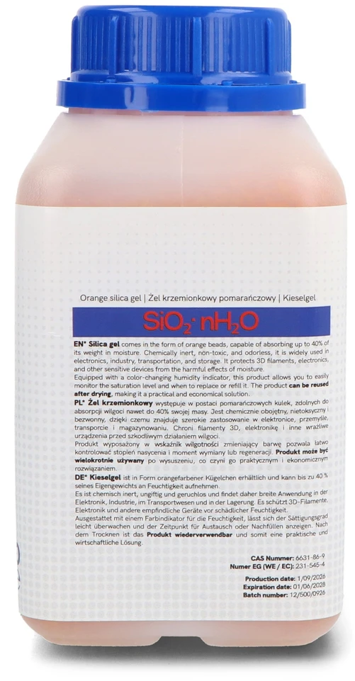 Solup Oranžinis silikagelis su drėgmės indikatoriumi - 0.5 l