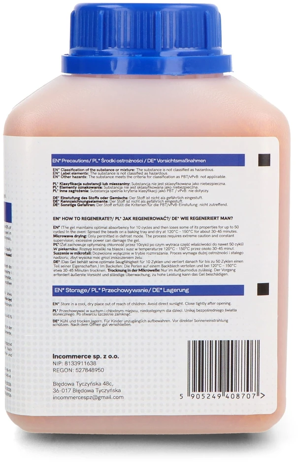 Solup Oranžinis silikagelis su drėgmės indikatoriumi - 0.5 l
