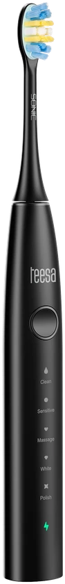 Sonic dantų šepetėlis TEESA SONIC 2 juodas, 5 veikimo režimai, kelioninis dėklas, USB C tipo jungtis