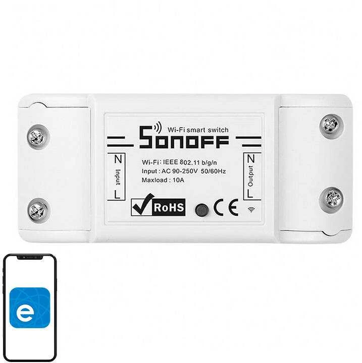 Sonoff Basic R2 1-kanalo išmani relė valdoma WiFi - 230VAC 2200W