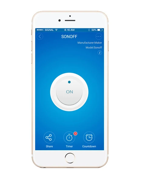Sonoff Basic R2 1-kanalo išmani relė valdoma WiFi - 230VAC 2200W