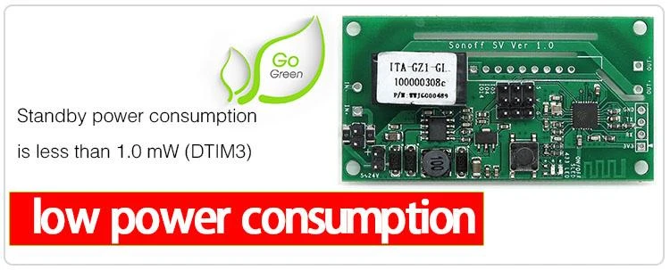 Saugios įtampos WiFi belaidis jungiklis 5V-24VDC - Sonoff