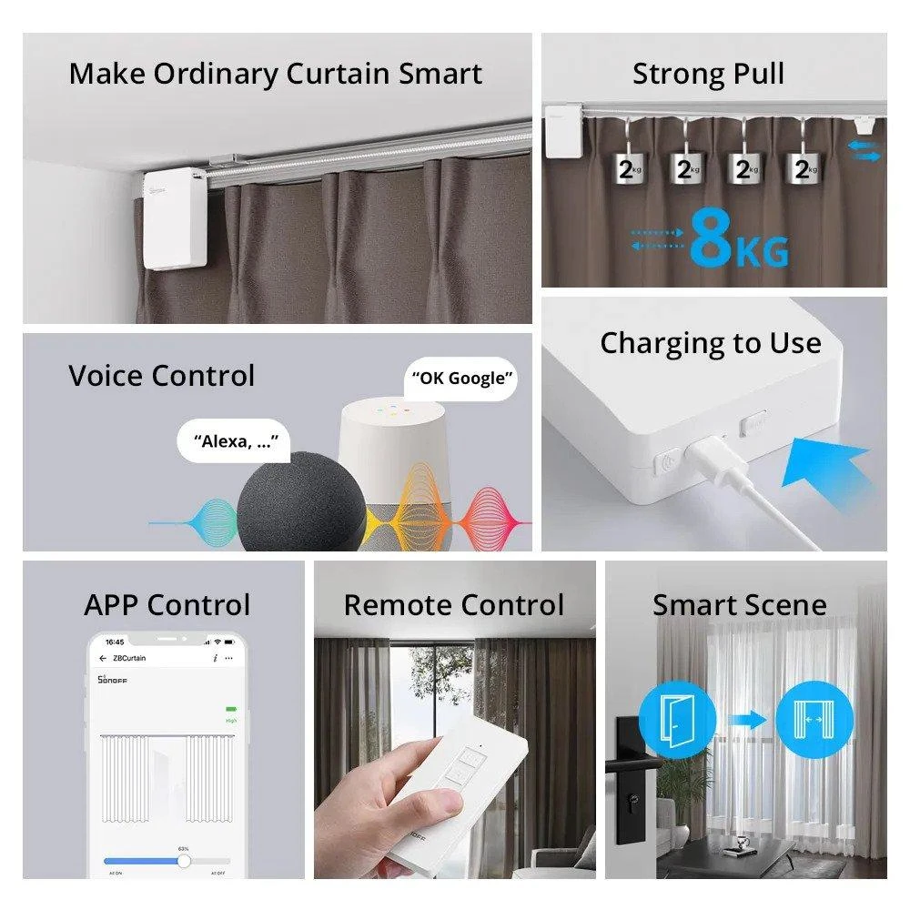 SONOFF Zigbee išmanusis užuolaidų variklis
