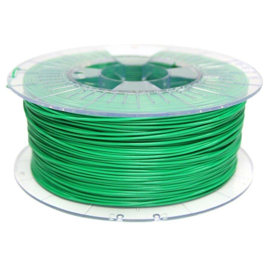 Žalias PLA filamentas 1.75 mm ant skaidrios ritės