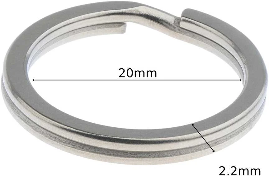 Spyruoklinis žiedas raktų pakabukui - 30 mm - juodas - plokščias - Raktų pakabukas