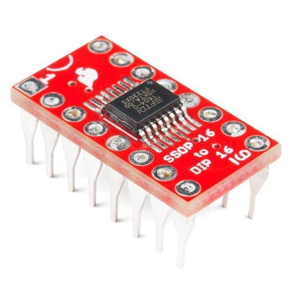 SSOP adapteris prie DIP 16 kontaktų, x2, SparkFun BOB-13994