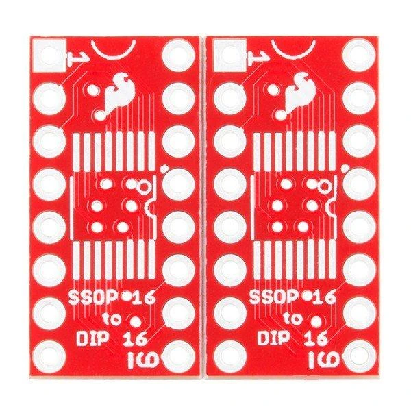 Dvi SSOP į DIP 16 adapterių plokštės