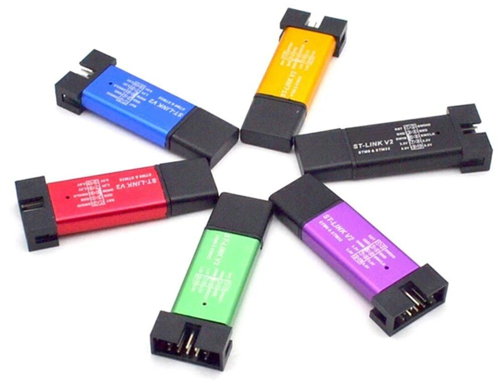 ST-Link V2 programatoriai – spalvotas komplektas
