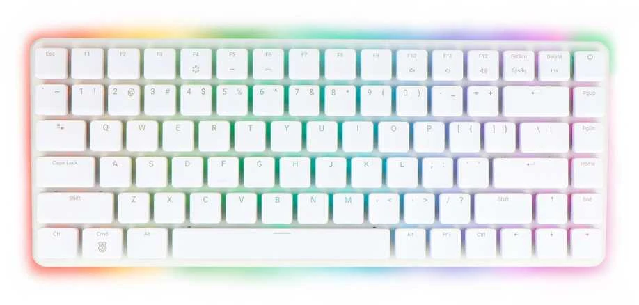 Raspberry Pi 500+ balta klaviatūra su RGB apšvietimu