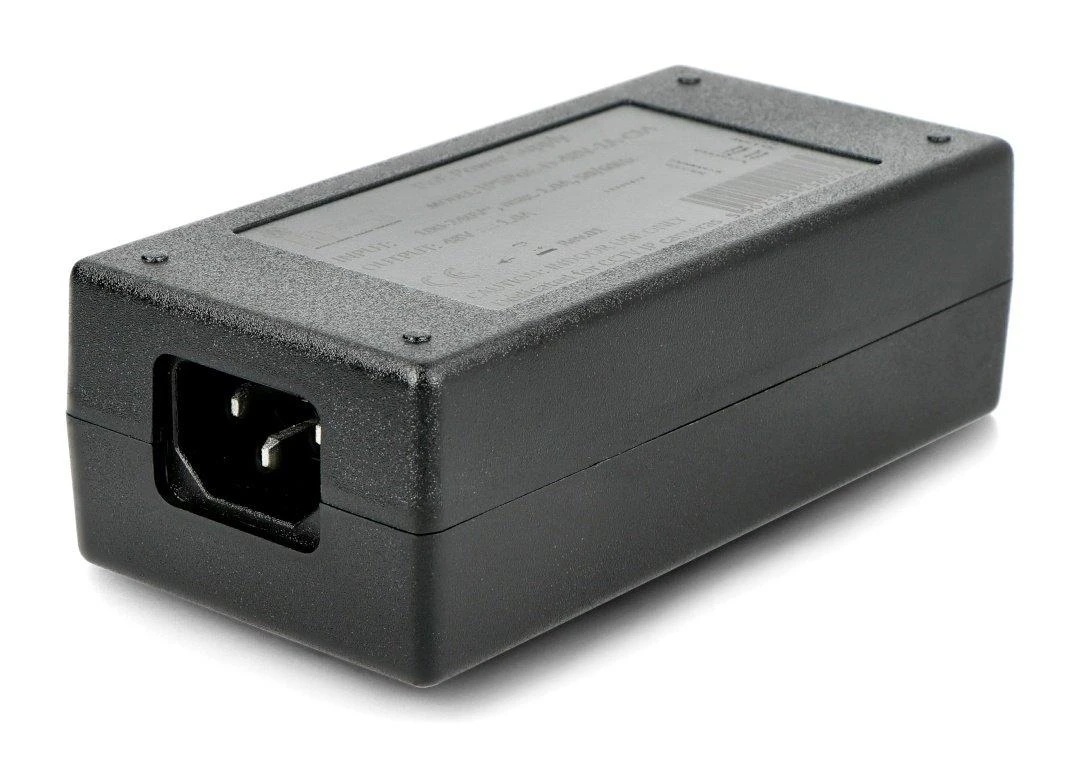 Stalinio kompiuterio PoE maitinimo šaltinis - RJ45 - su IEC C14 lizdu - 48V / 1A / 48W - juodas - IPS