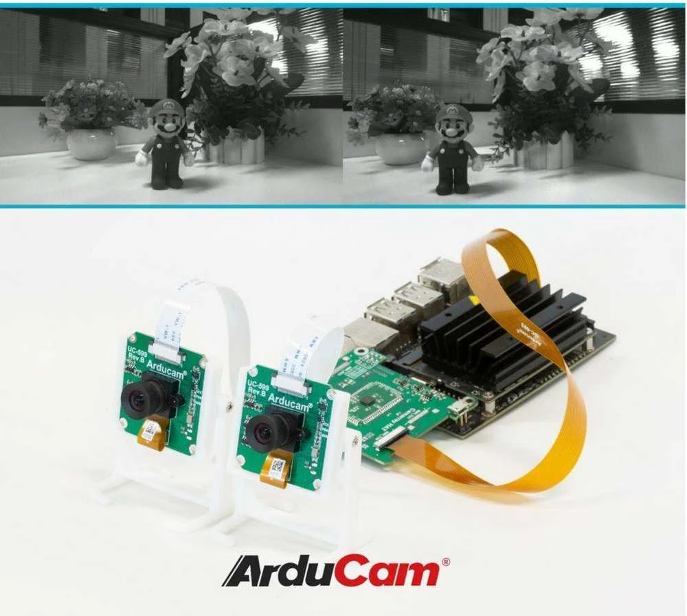 Stereoskopinės kameros skirtos Raspberry Pi ir Nvidia Jetson Nano ArduCam B0266 1Mpx