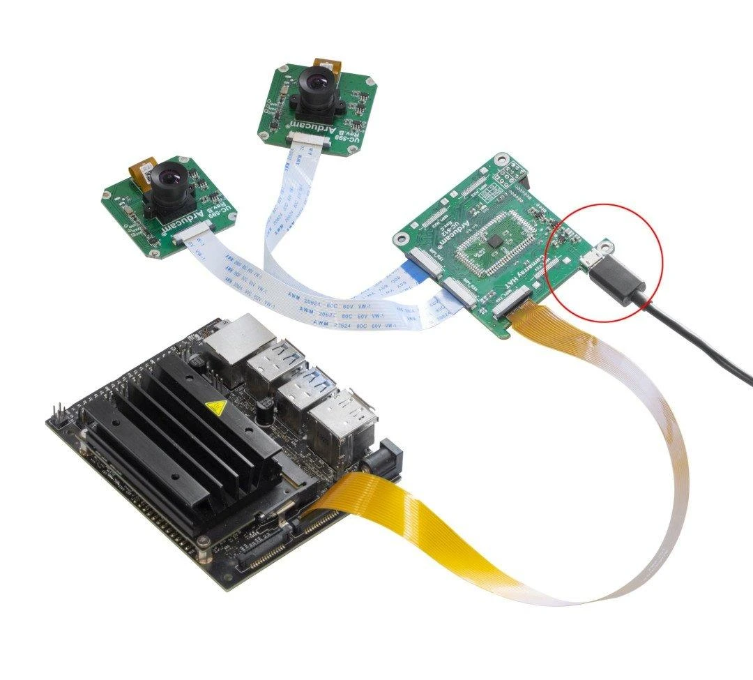 Stereoskopinės kameros skirtos Raspberry Pi ir Nvidia Jetson Nano ArduCam B0266 1Mpx