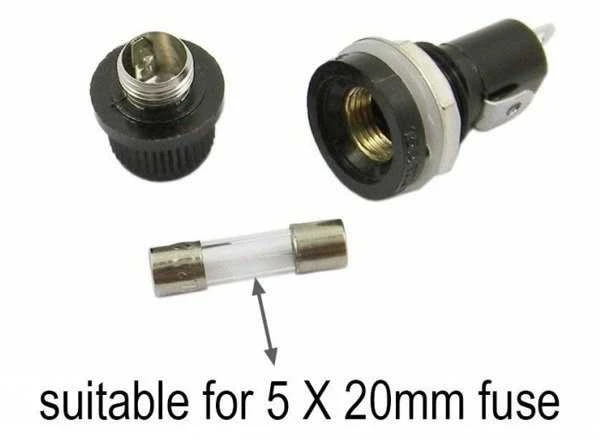 5x20mm saugiklio lizdas su atsukamu dangteliu