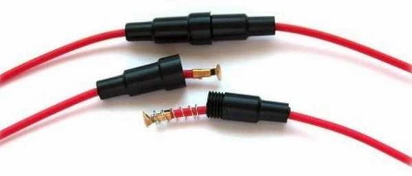 Oem Stiklinio saugiklio lizdas 6x30mm - su laidais - lizdas - rankena