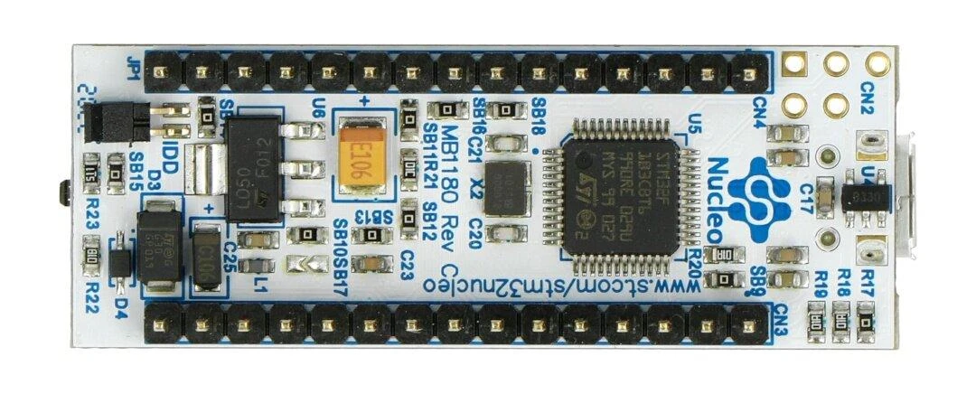 STM32 Nucleo-L432KC kūrimo plokštė viršutiniu planu