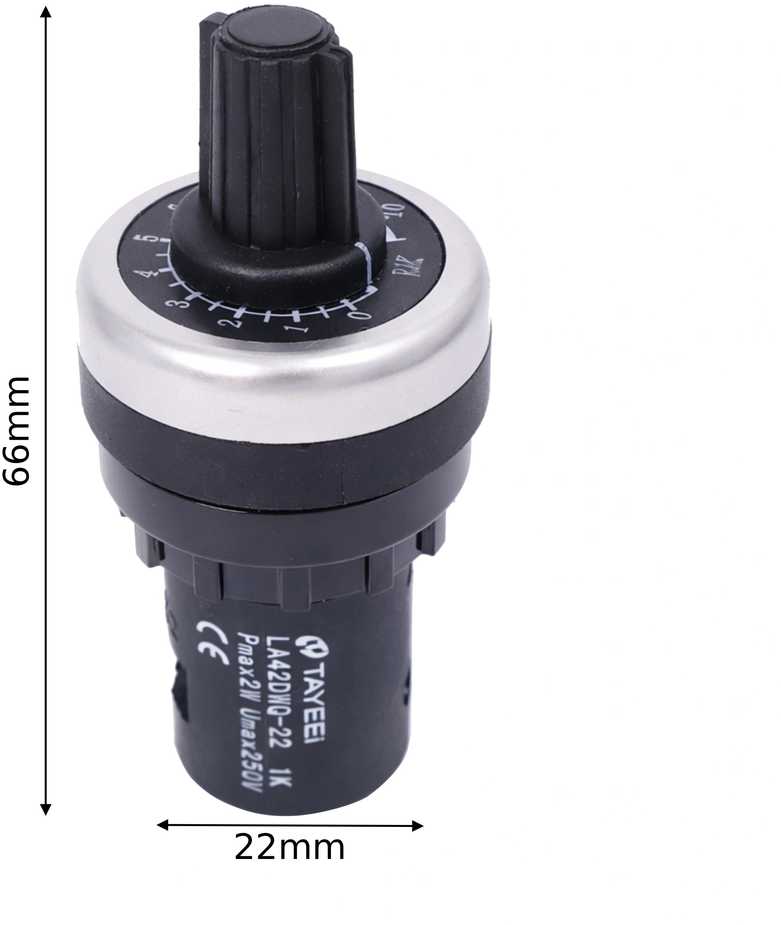 Sukamasis potenciometras LA42DWQ-22 10K - keitiklio reguliavimui